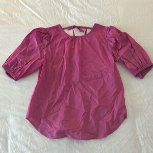Pink puffed sleeve Ann Taylor top
